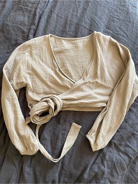 Boheme Beige Wrap Top